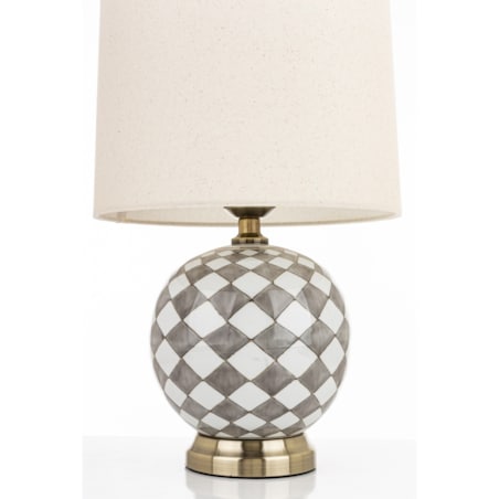 Lampa ceramiczna stołowa 46x28x28 cm LAVIA w kratkę