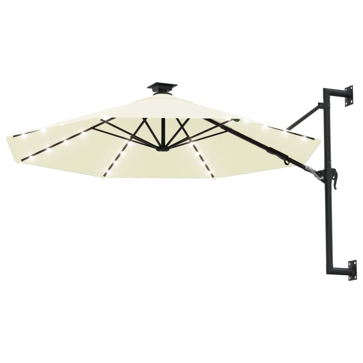 vidaXL Parasol ogrodowy z LED, ścienny, 300 cm, piaskowy