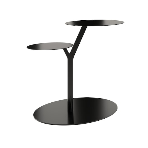 Stolik metalowy dwa blaty, kolor czarny