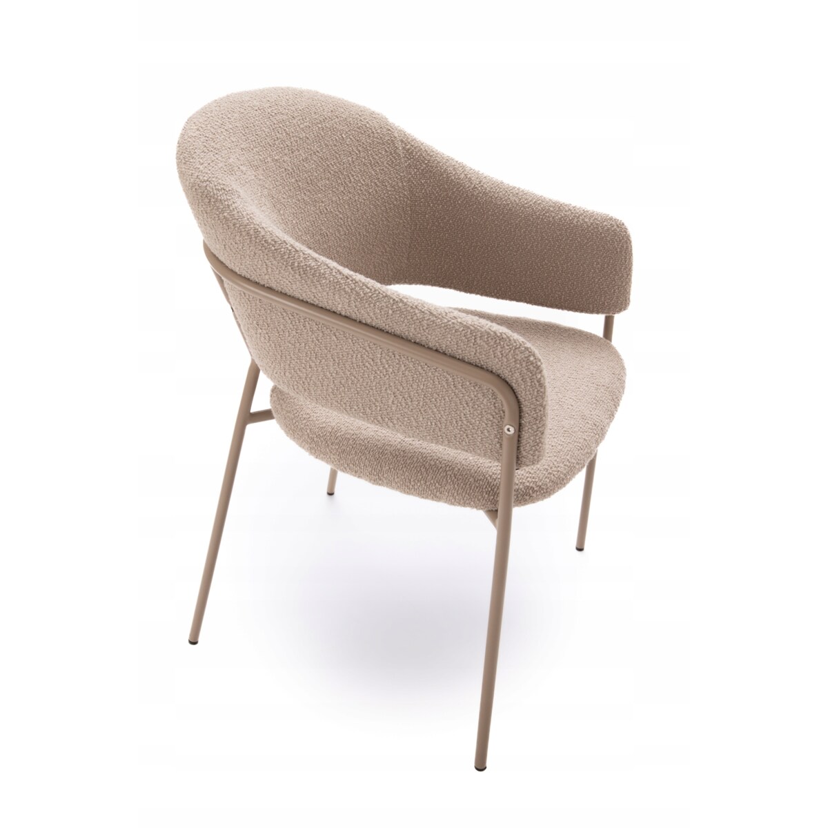 ZESTAW 2 SZTUK Krzesła ORANO Boucle Beżowe Metalowa Rama JAPANDI Jadalnia