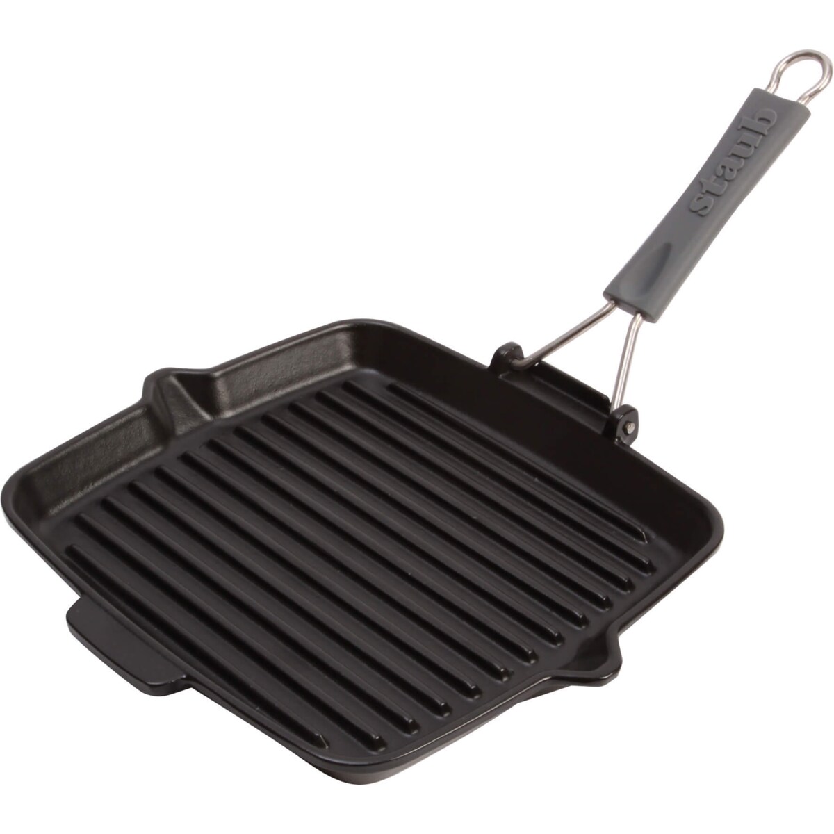 Kwadratowa patelnia żeliwna grillowa Staub - 24 cm, Czarny