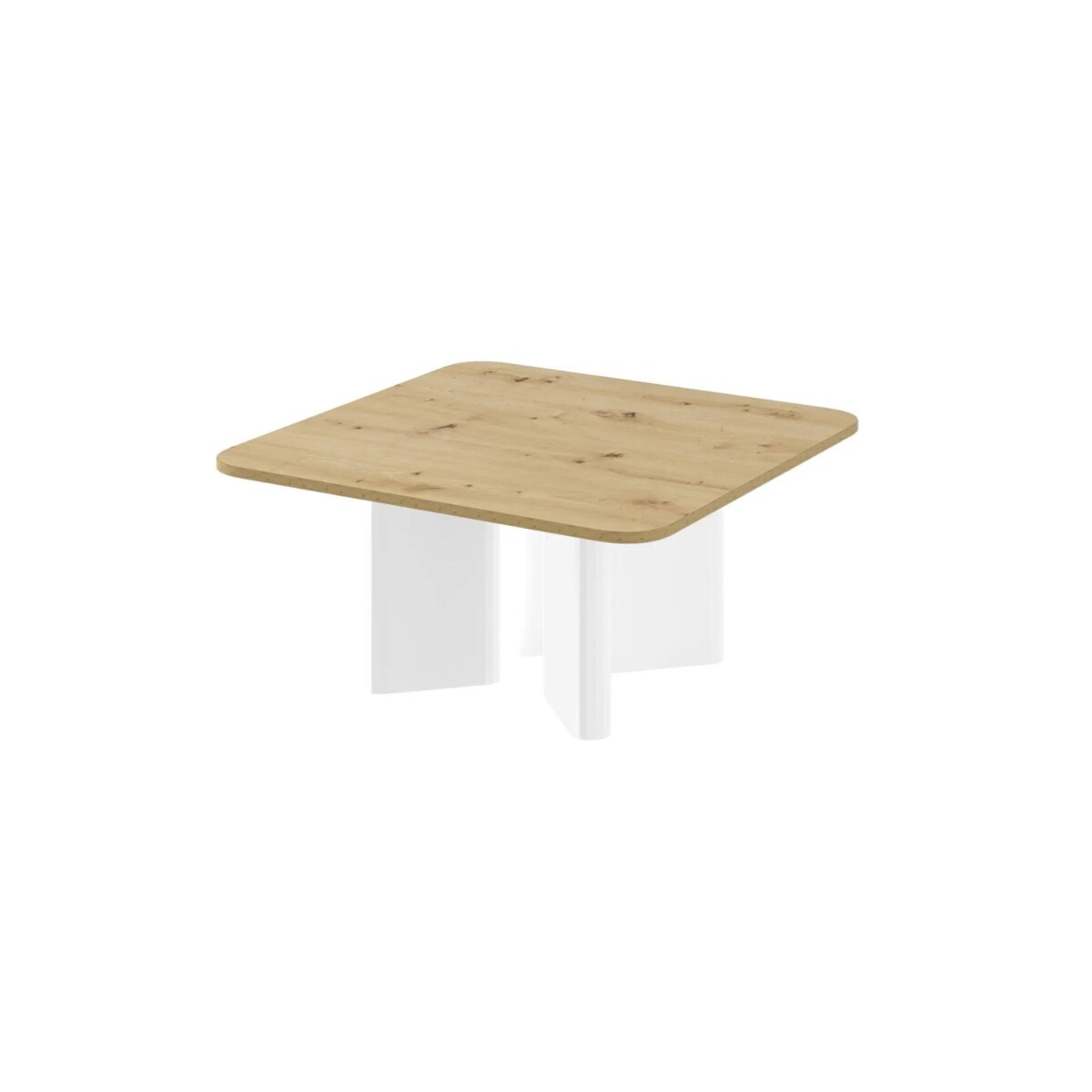 Stolik kawowy DIVERSO 80x80 dąb artisan/biały połysk