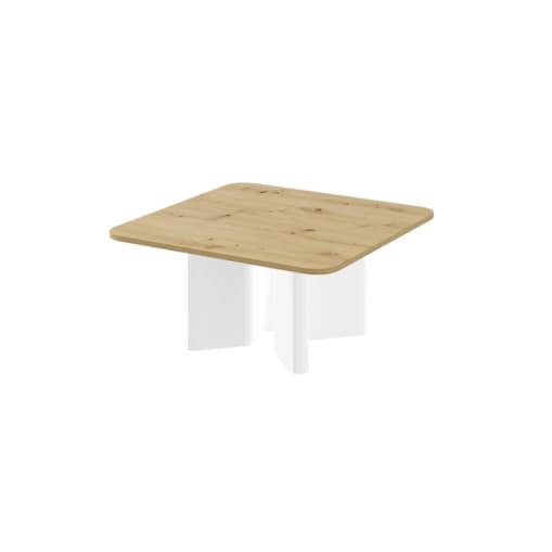 Stolik kawowy DIVERSO 80x80 dąb artisan/biały połysk
