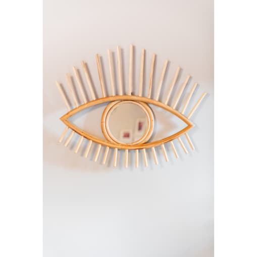 Rattanowe lustro EYE w rozmiarze L