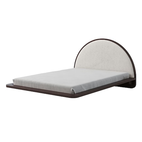 Łóżko lewitujące drewniane bukowe Visby MOMOKO / 180x200 cm, kolor palisander