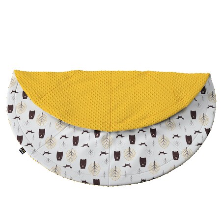 Mata okrągła, ecru-brązowy, 130cm, Magic Collection