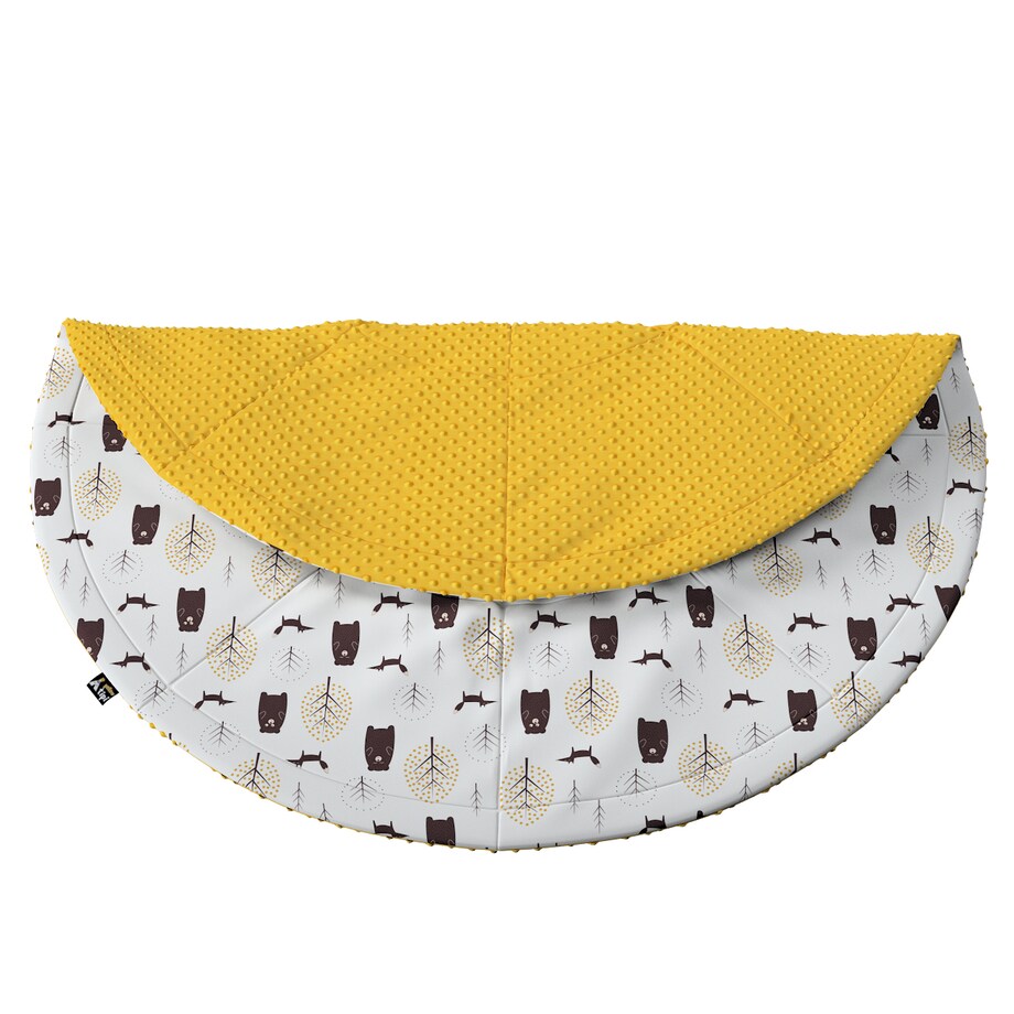 Mata okrągła, ecru-brązowy, 130cm, Magic Collection