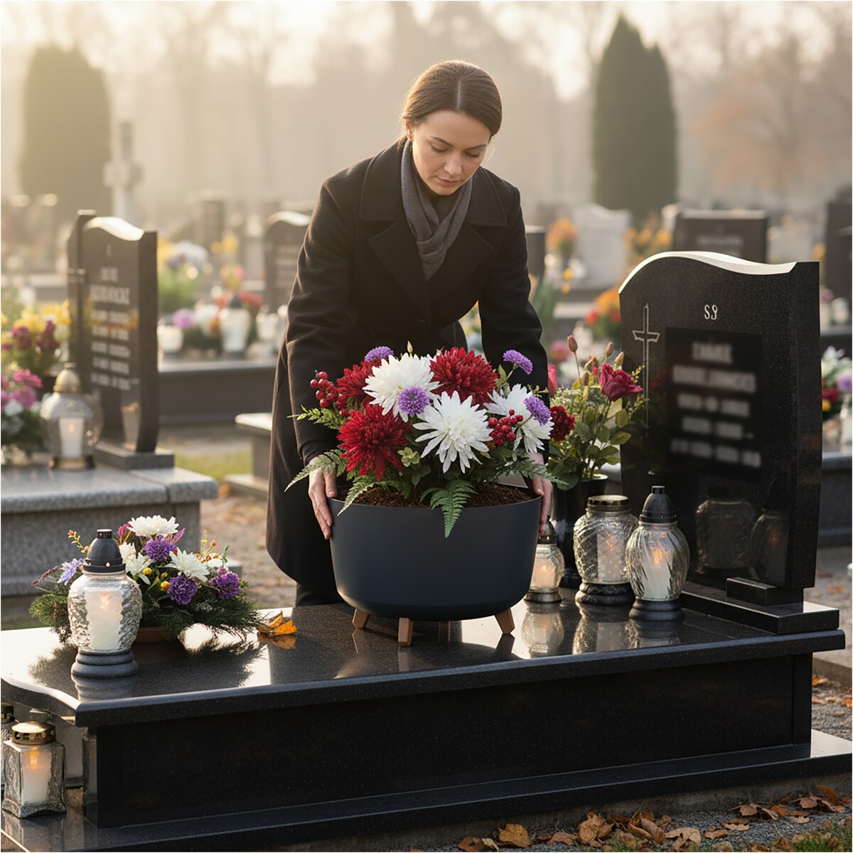 Donica Na Cmentarz Misa Na Nóżkach Doniczka Na Wszystkich Świętych 39 Cm Gracia Standard