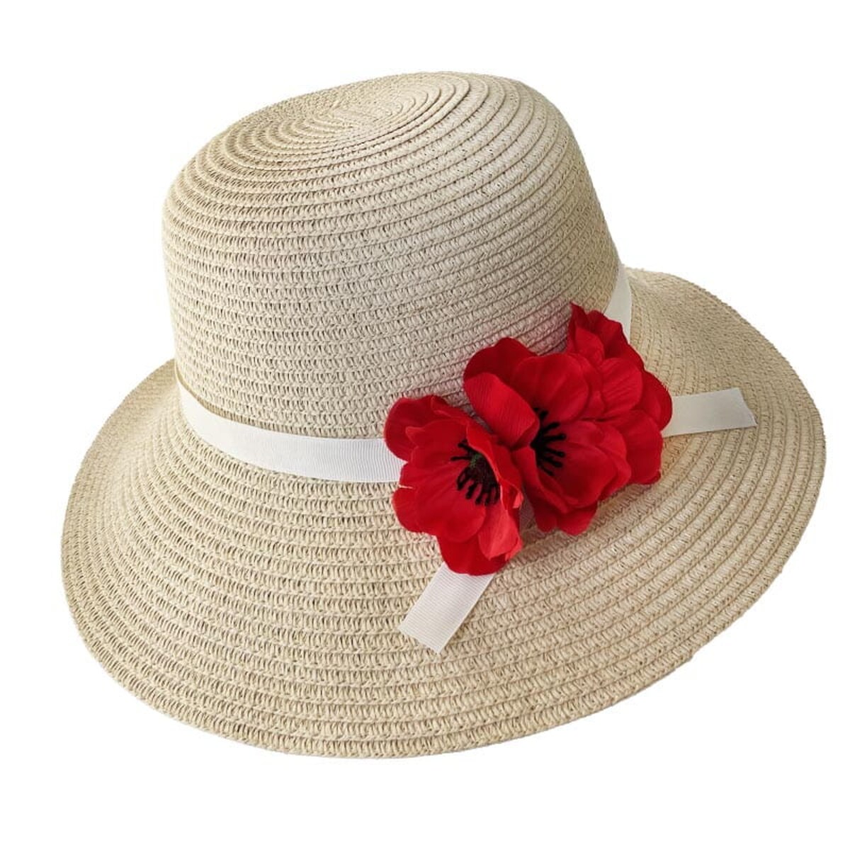 Słomkowy kapelusz dla dorosłych DIY - kolor beżowy