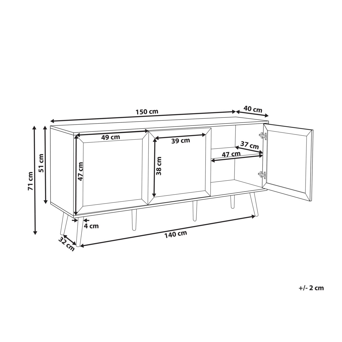 Szafka trzydrzwiowa fronty rattanowe czarna OPOCO