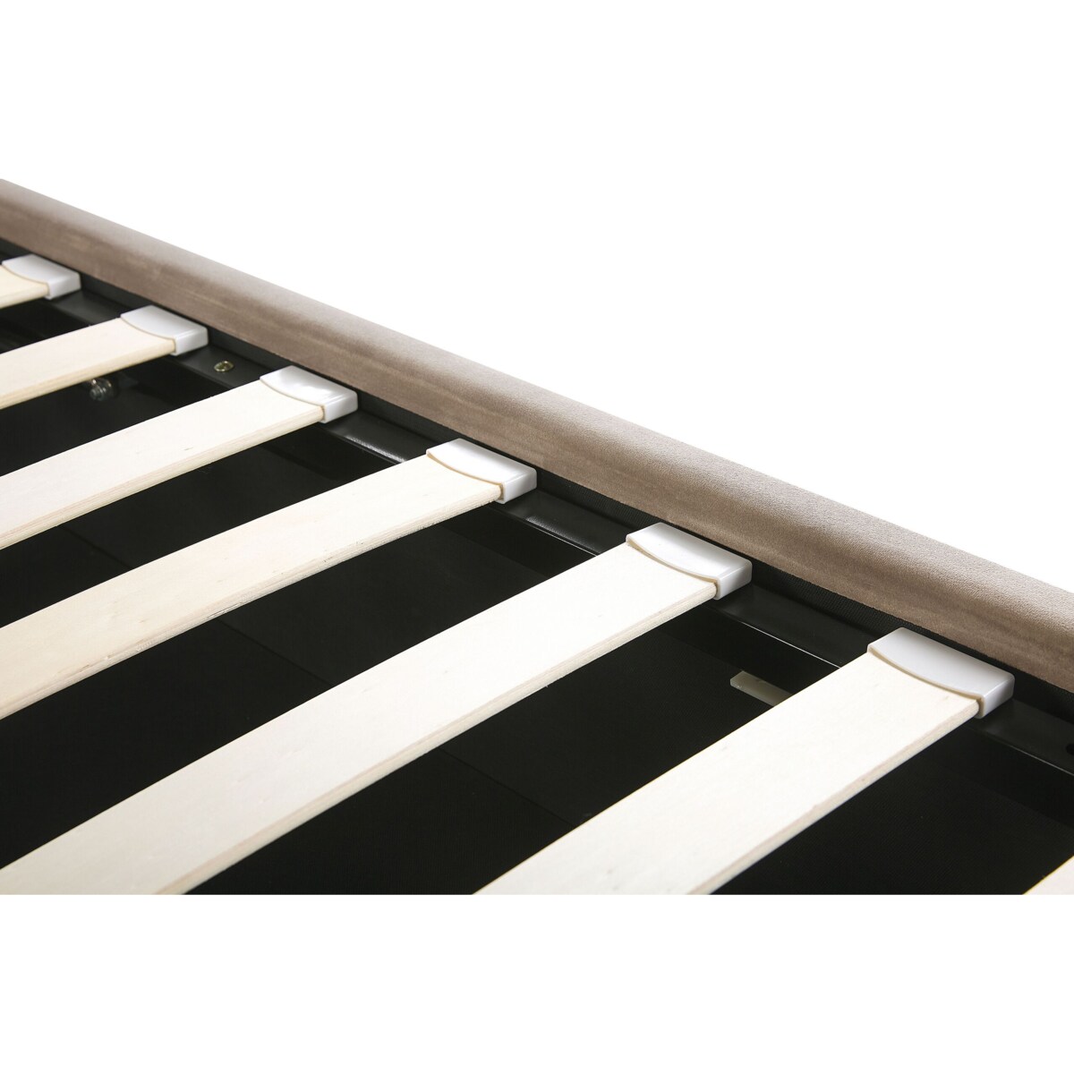 Łóżko z pojemnikiem welurowe 160 x 200 cm beżowoszare SEZANNE