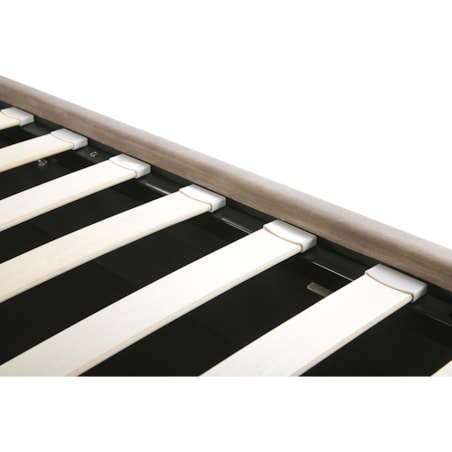 Łóżko z pojemnikiem welurowe 160 x 200 cm beżowoszare SEZANNE