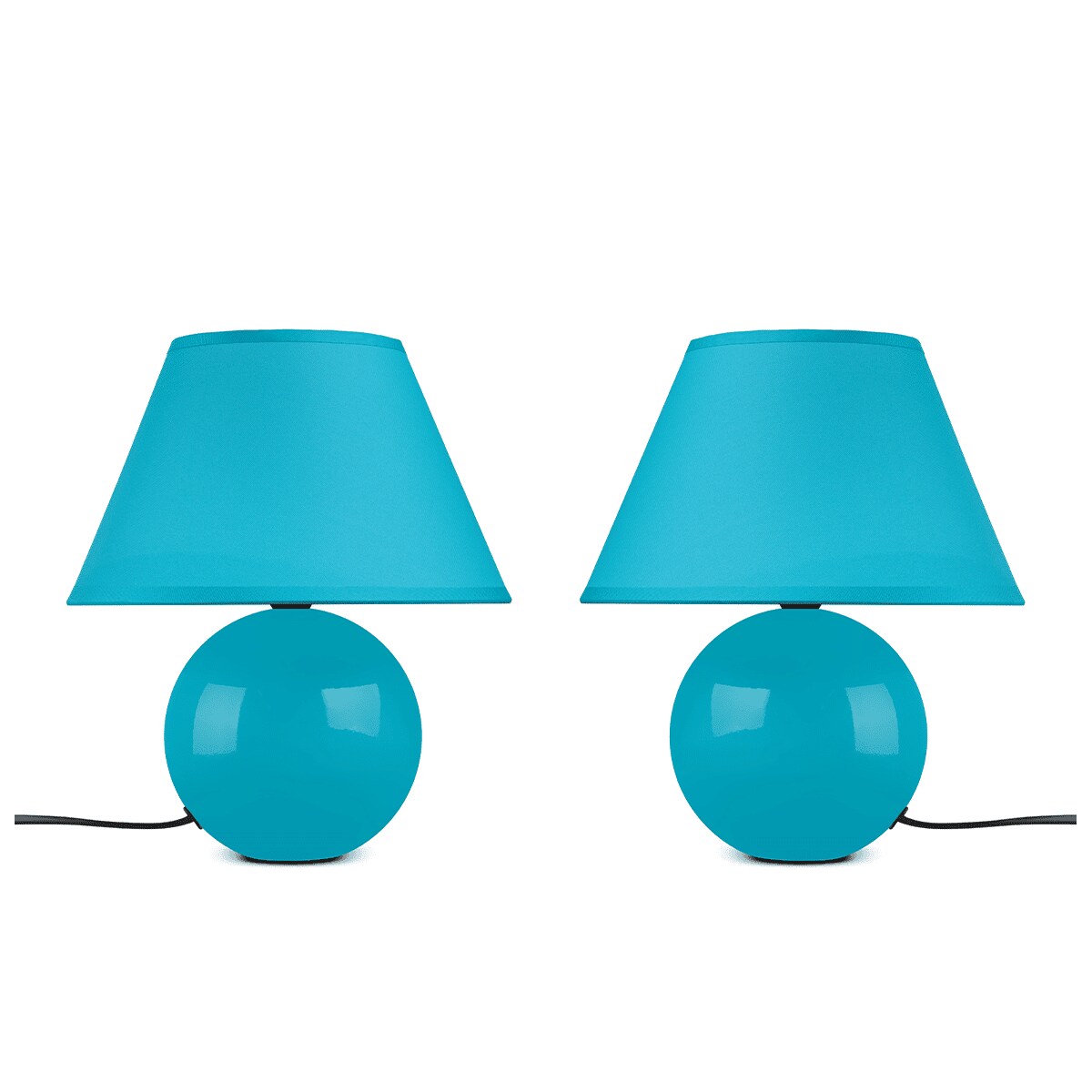 KONSIMO HULAR Turkusowa klasyczna lampa stołowa, 2 szt.