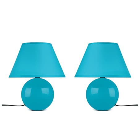 KONSIMO HULAR Turkusowa klasyczna lampa stołowa, 2 szt.