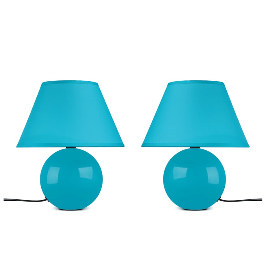 KONSIMO HULAR Turkusowa klasyczna lampa stołowa, 2 szt.