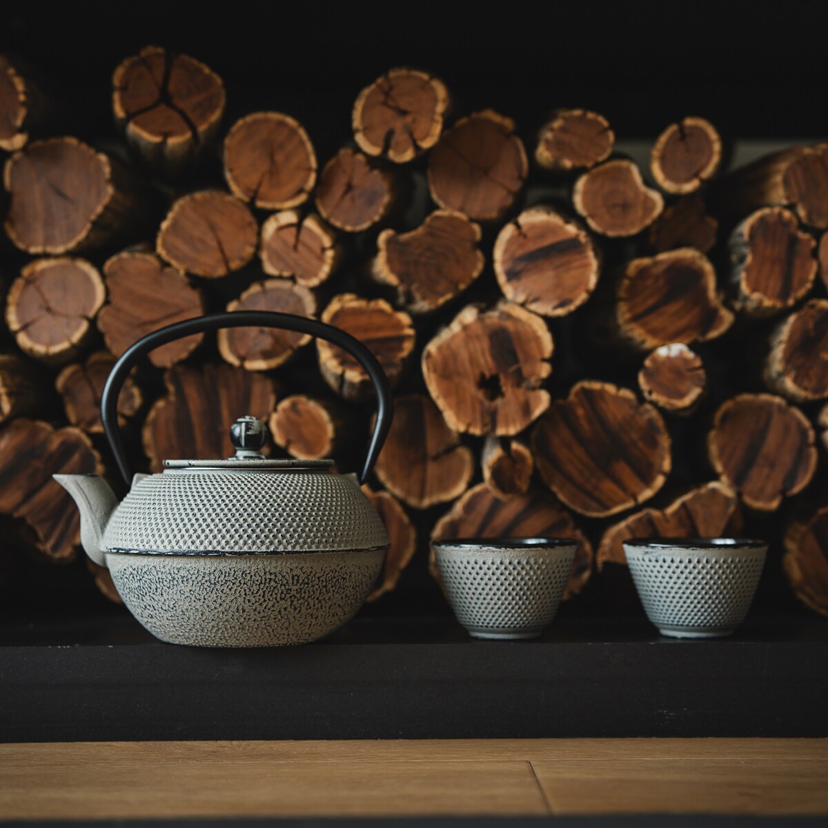 Czarki żeliwne do herbaty Jang - 2 sztuki - szare / Bredemeijer