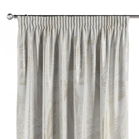 Zasłona na taśmie marszczącej 1 szt. 130x245 szaro-beżowe liście