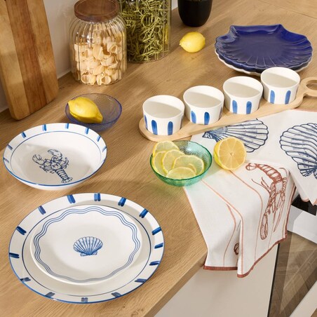 Komplet 6 porcelanowych talerzy deserowych Oceania, 19 cm