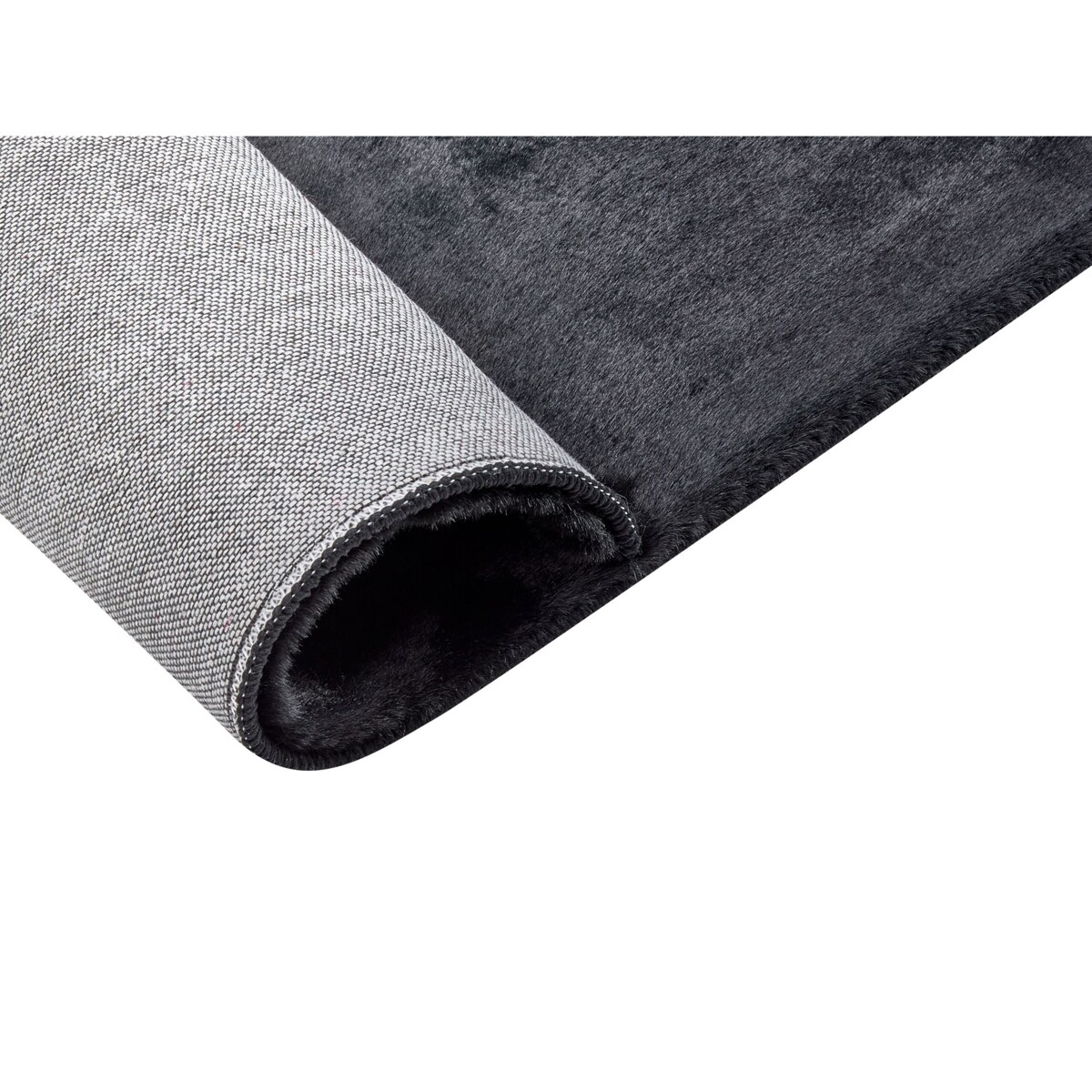 Dywan sztuczne futro królika 160 x 230 cm czarny MIRPUR