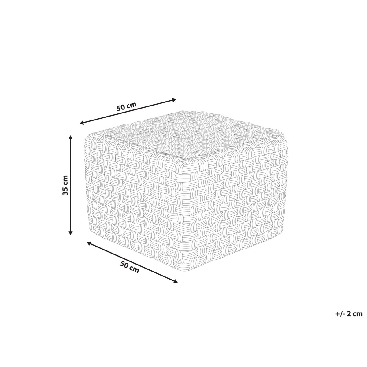 Puf ogrodowy 50 x 50 x 35 cm zielony NALLI