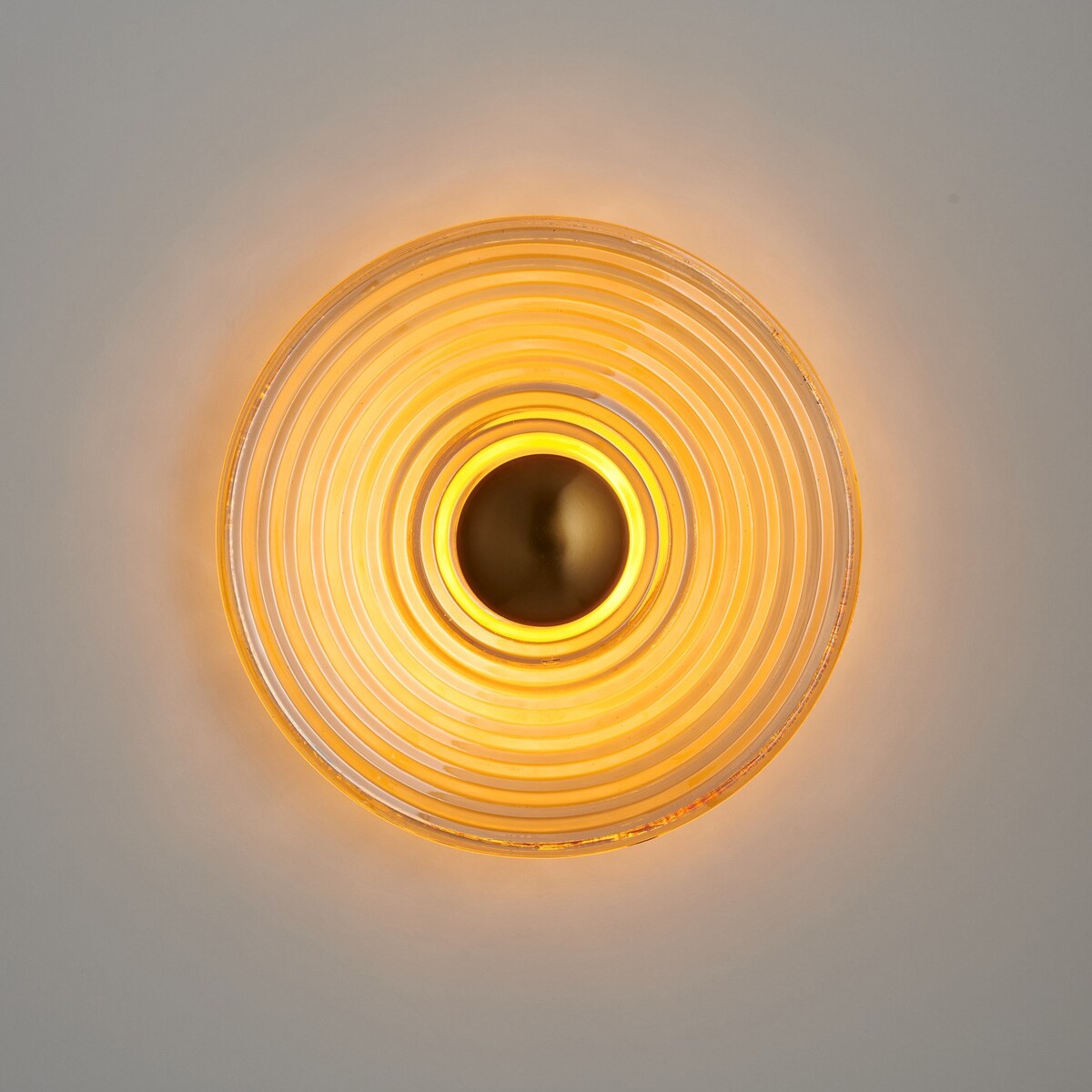 Lampa ścienna HELIOS 30 cm bursztynowo-złota