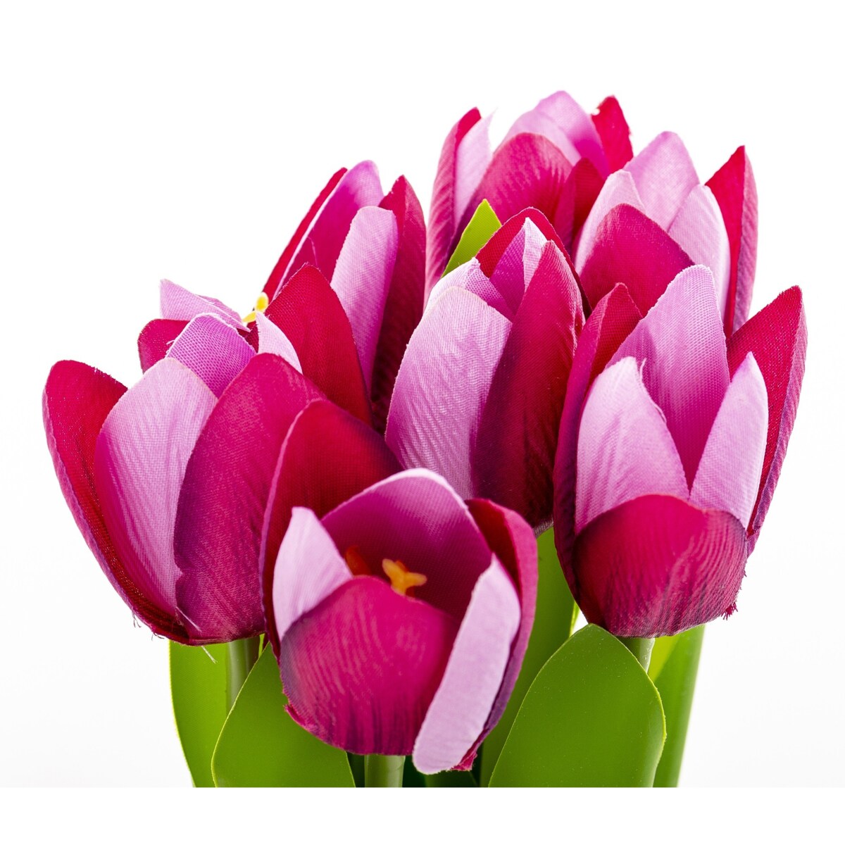 Dekoracja - bukiet sztucznych kwiatów 20x10x10 cm TULIPANY różowe ciemno-jasne