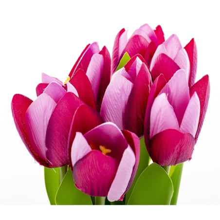 Dekoracja - bukiet sztucznych kwiatów 20x10x10 cm TULIPANY różowe ciemno-jasne