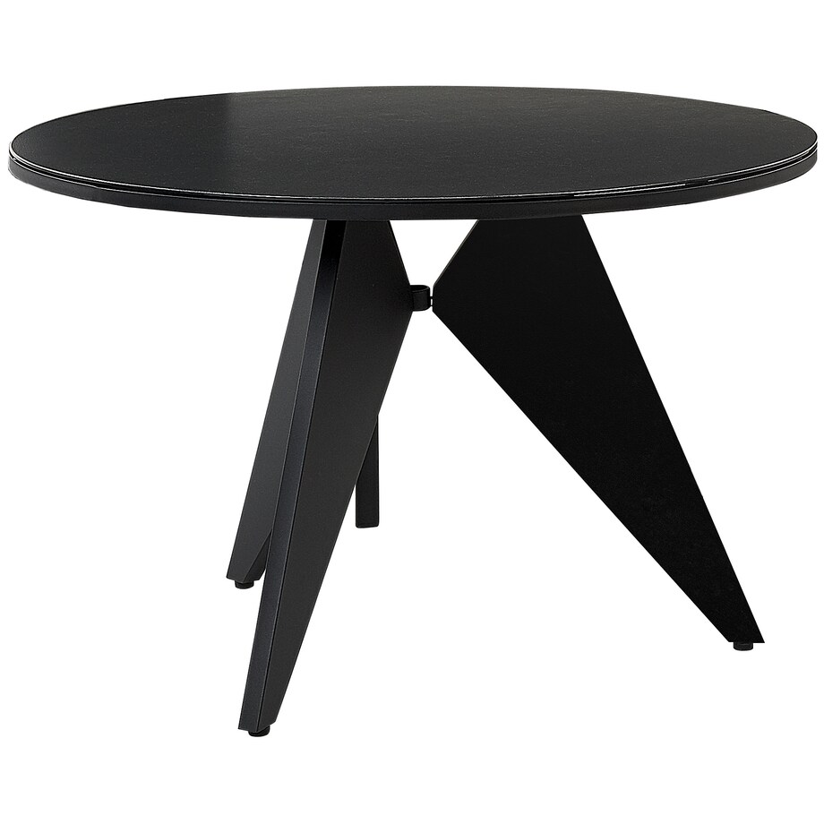 Stół ogrodowy OLMETTO 83 cm 110 cm Szkło Czarny