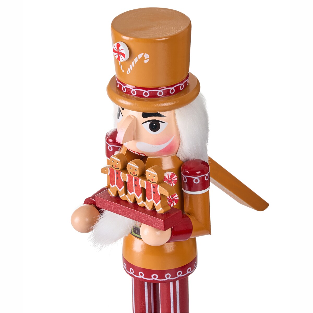 Zestaw 2 figurek dekoracyjnych GRANSJON Dziadek do orzechów 35 cm Pomarańczowy
