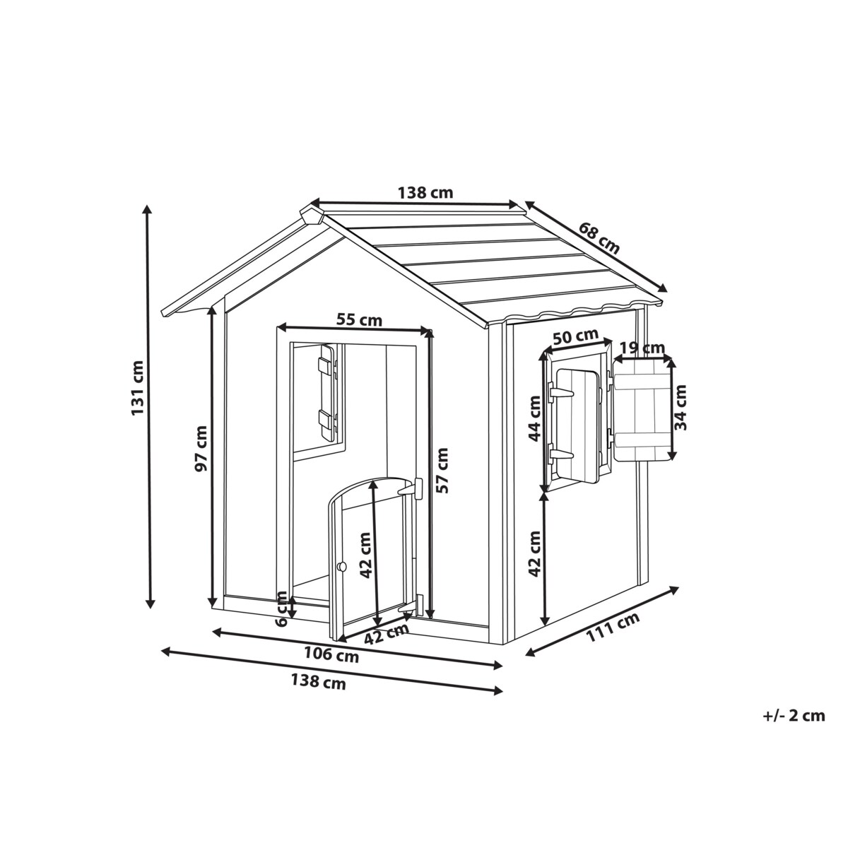 Domek ogrodowy dla dzieci drewniany jasne drewno PELOPIO