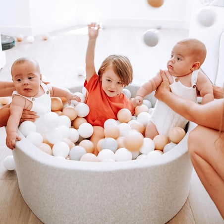 Basen z piłeczkami- angelove- jasnyróż/szary/białe