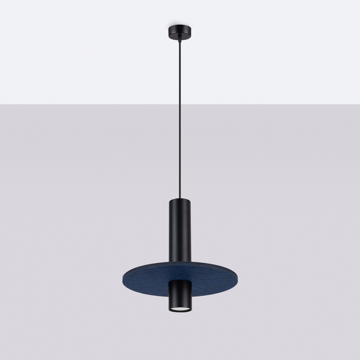 Lampa wisząca PELTA 1 czarna/granatowa