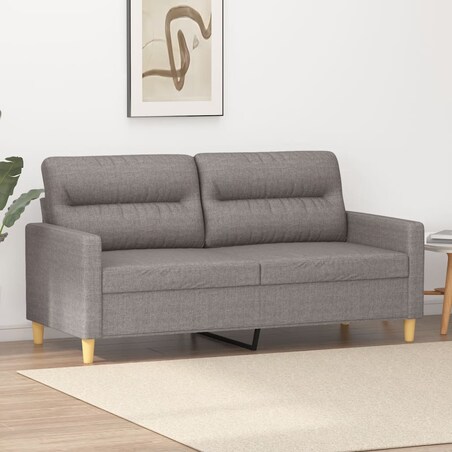 vidaXL Sofa 2-osobowa, kolor taupe, 140 cm, tapicerowana tkaniną