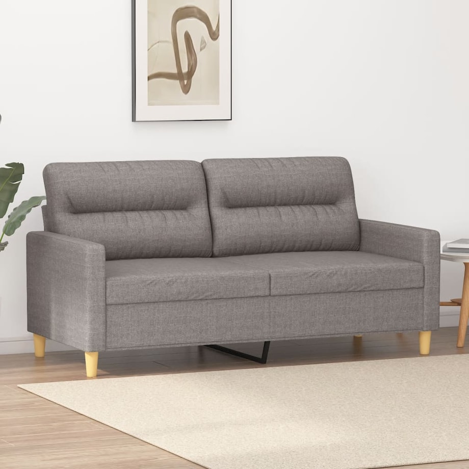 vidaXL Sofa 2-osobowa, kolor taupe, 140 cm, tapicerowana tkaniną