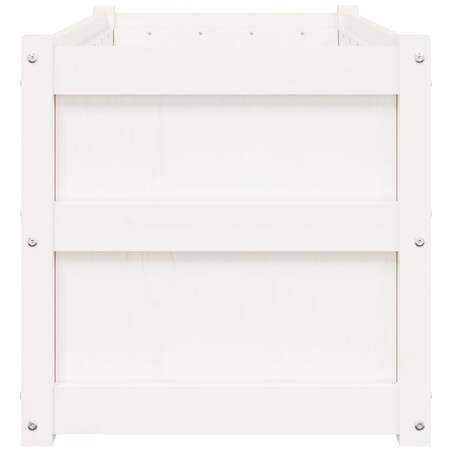 vidaXL Donica ogrodowa, biała, 90x50x50 cm, lite drewno sosnowe