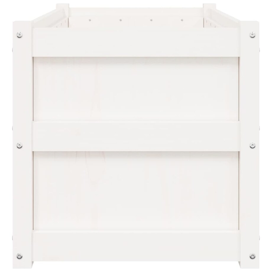 vidaXL Donica ogrodowa, biała, 90x50x50 cm, lite drewno sosnowe