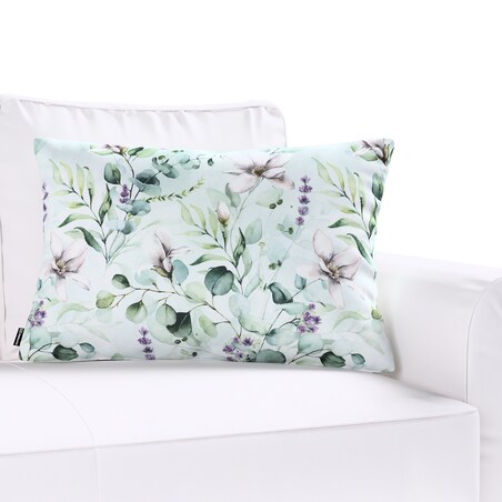Poszewka Kinga na poduszkę prostokątną 60x40 magnolie na miętowym tle