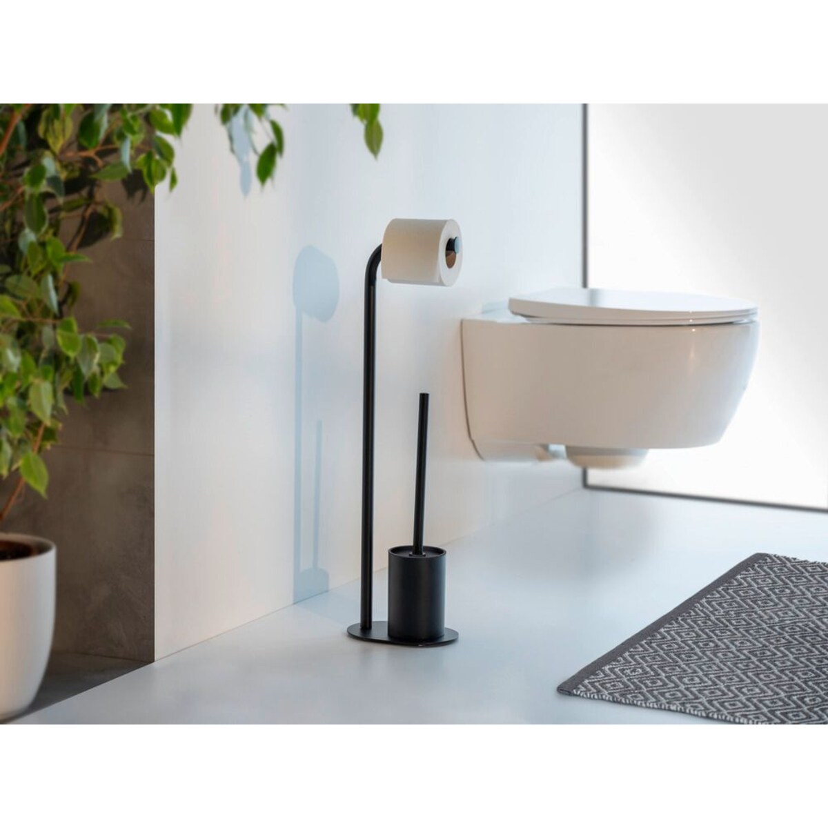 Stojak na papier toaletowy i szczotkę WC LEVANTE, 2w1