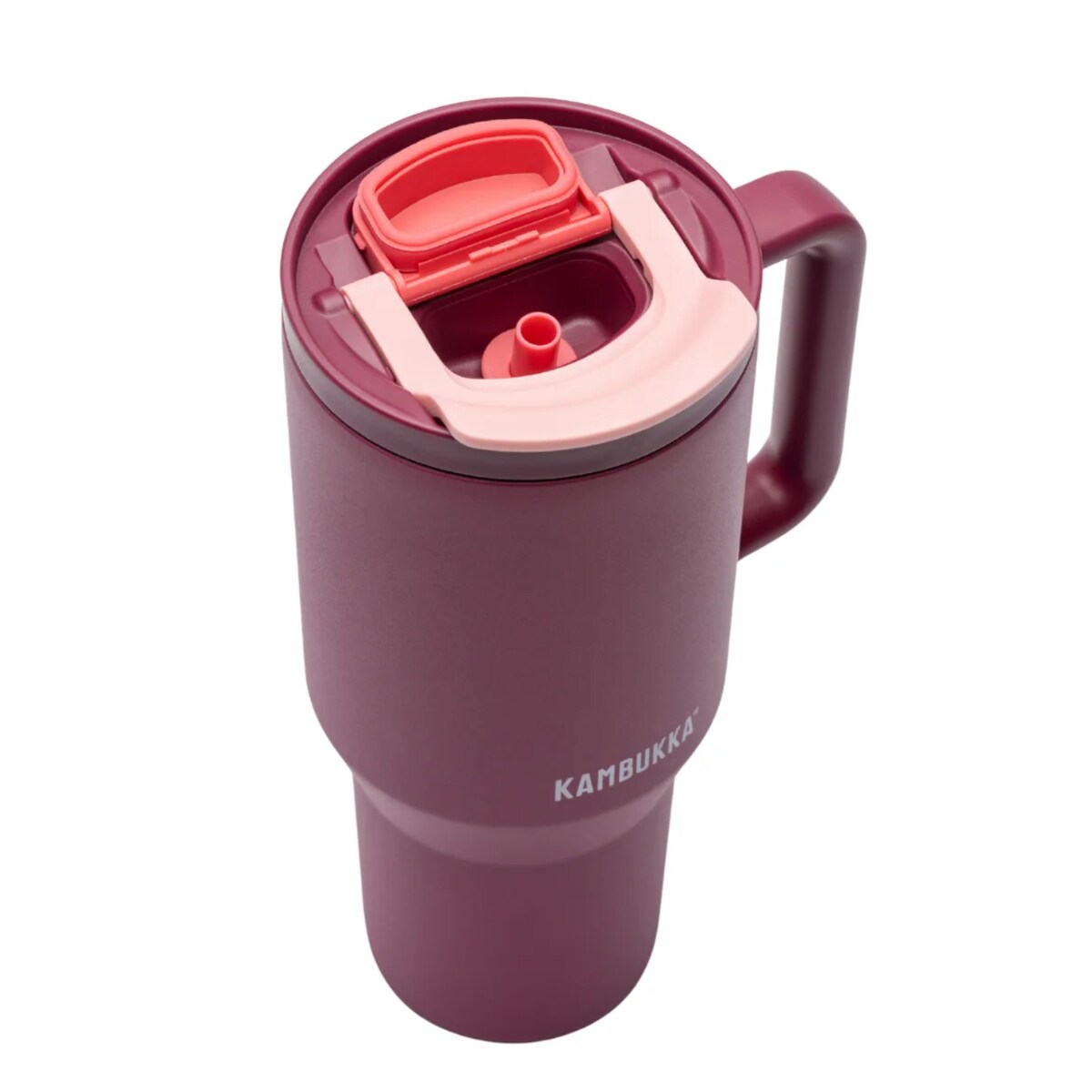 Kubek termiczny ze słomką Rio 950ml - Burgundy Bloom