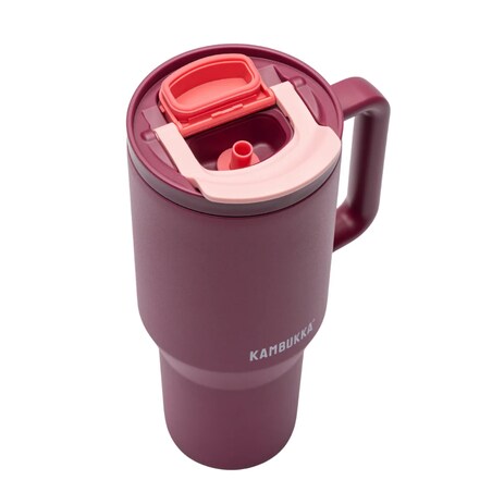 Kubek termiczny ze słomką Rio 950ml - Burgundy Bloom
