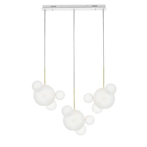MOOSEE lampa wisząca CAPRI LINE 3 złota / biała - 180 LED, aluminium, szkło