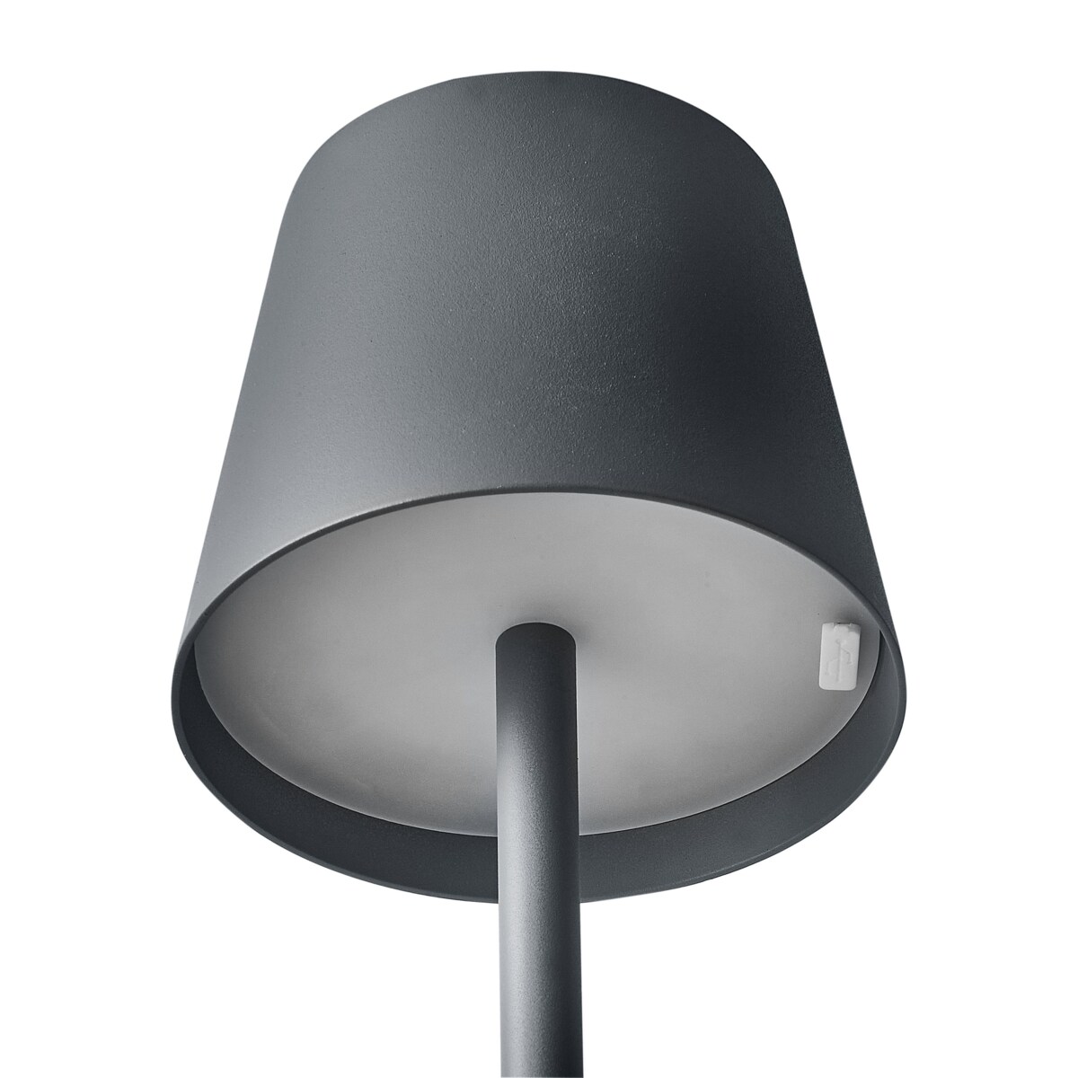 Bezprzewodowa lampa stołowa metalowa ciemnoszara BACEIRO