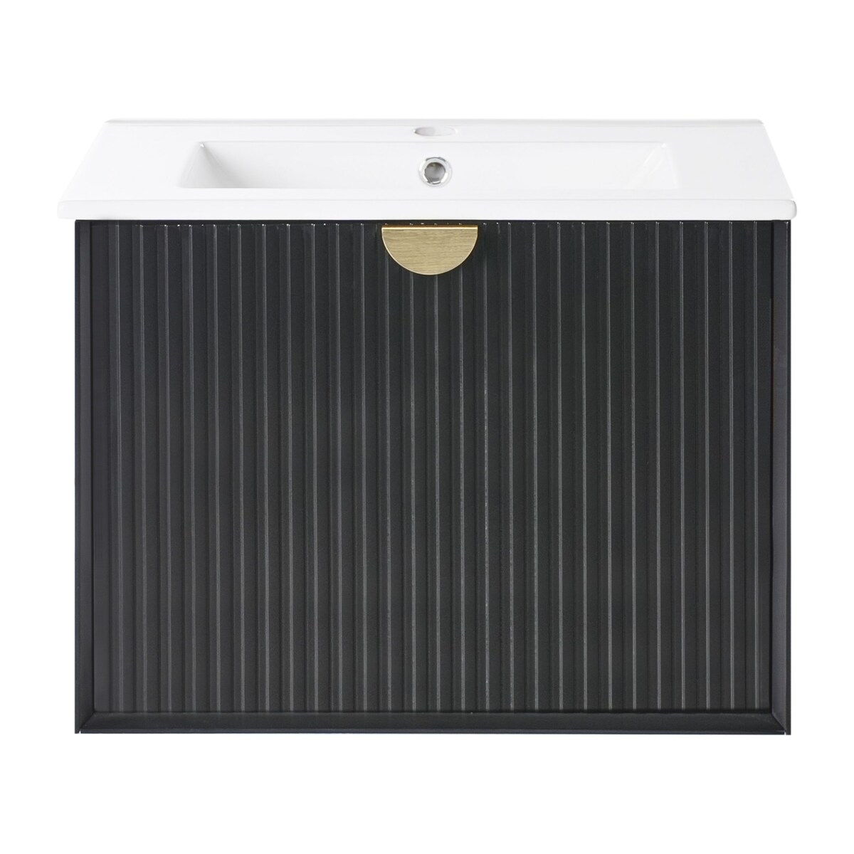 Szafka łazienkowa wisząca z umywalką BONAIRE 60 cm Czarny