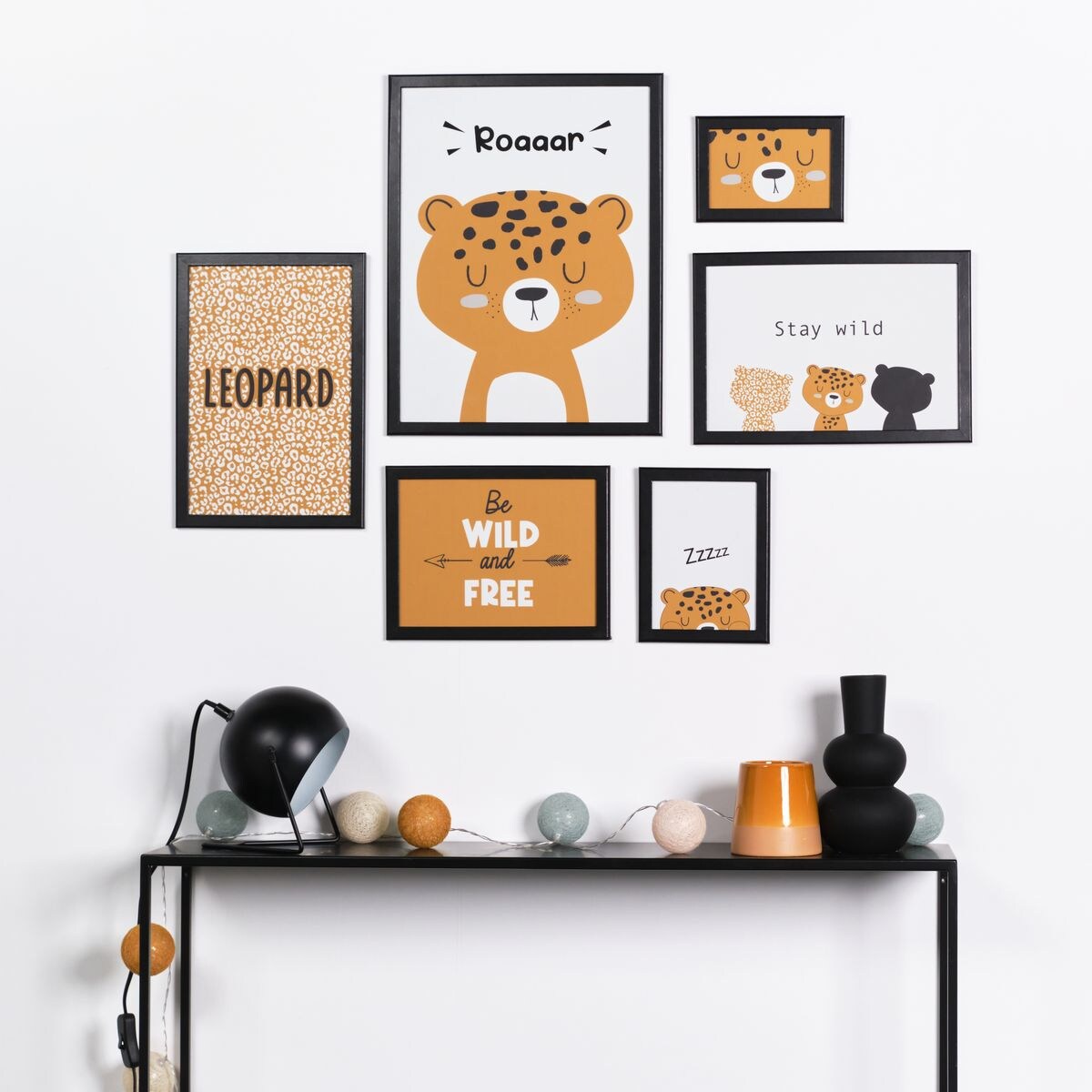 Zestaw 6 ramek na zdjęcia LEOPARD, MDF