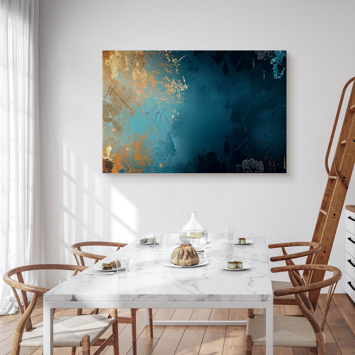Obraz na płótnie Granatowa abstrakcja 100x70cm