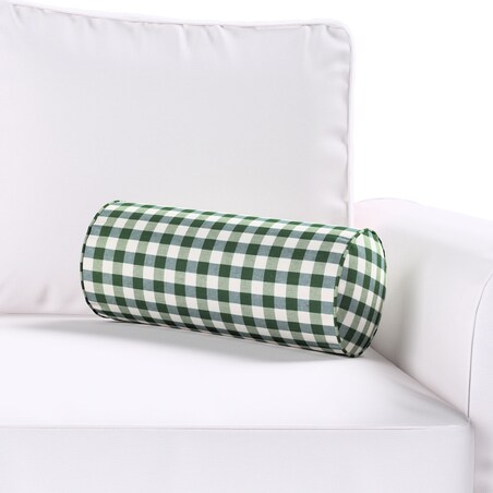 Poduszka wałek prosty, zielono-biała kratka (1,5x1,5cm), Ø16 x 40 cm, Christmas