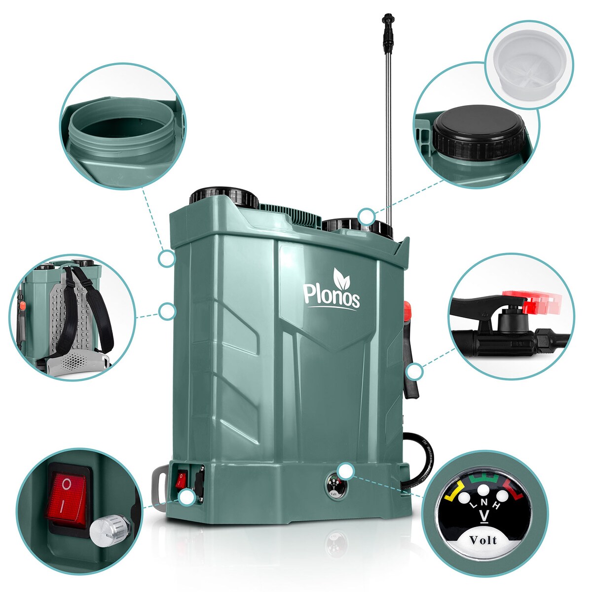 Opryskiwacz akumulatorowy Plonos PL-602 plecakowy elektryczny 16L 460201