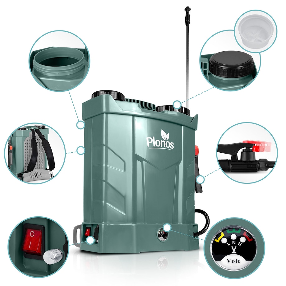 Opryskiwacz akumulatorowy Plonos PL-602 plecakowy elektryczny 16L 460201