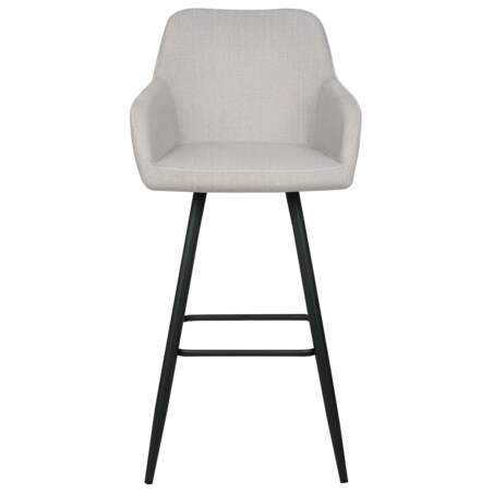 Zestaw 2 krzeseł barowych welurowy beżowoszary CASMALIA