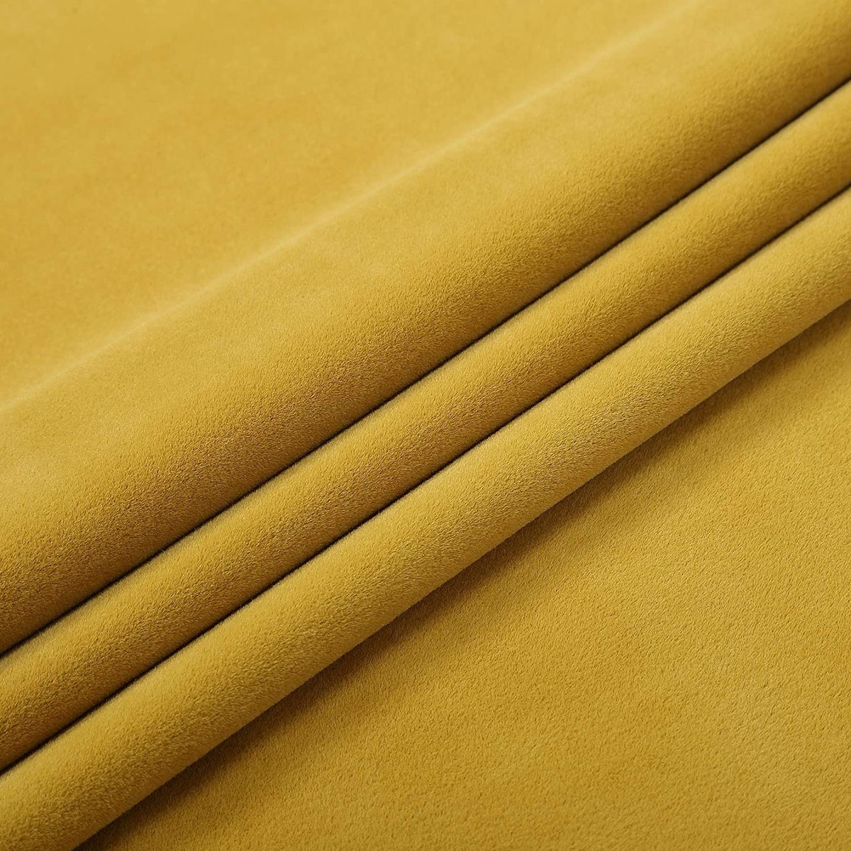 Zasłony gotowe na taśmie welurowe 140x270 musztardowe żółte